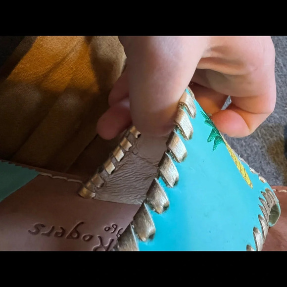 Jack Rogers Pineapple Sandals in Blue, size 7 - Picture 7 of 7